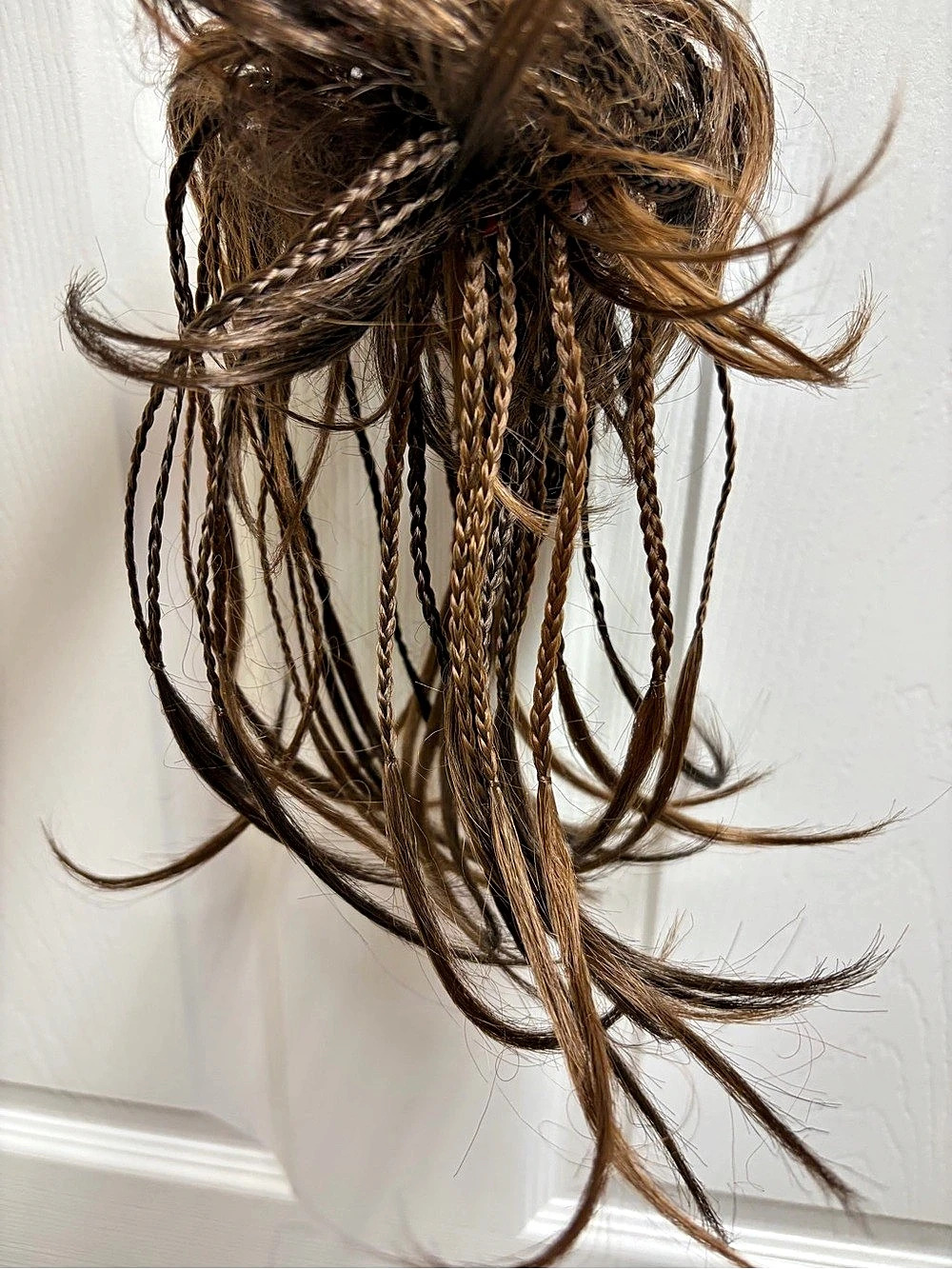 Brown Braided Hair Extension ponytail